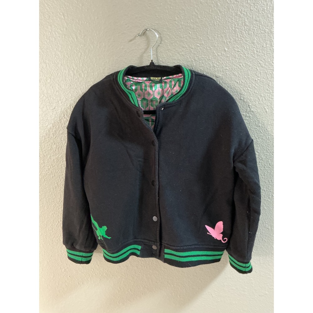 Wicked Movie Paul Tazewell Defy Gravity Bomber Jacket Kids Large 10 12 Black Grn